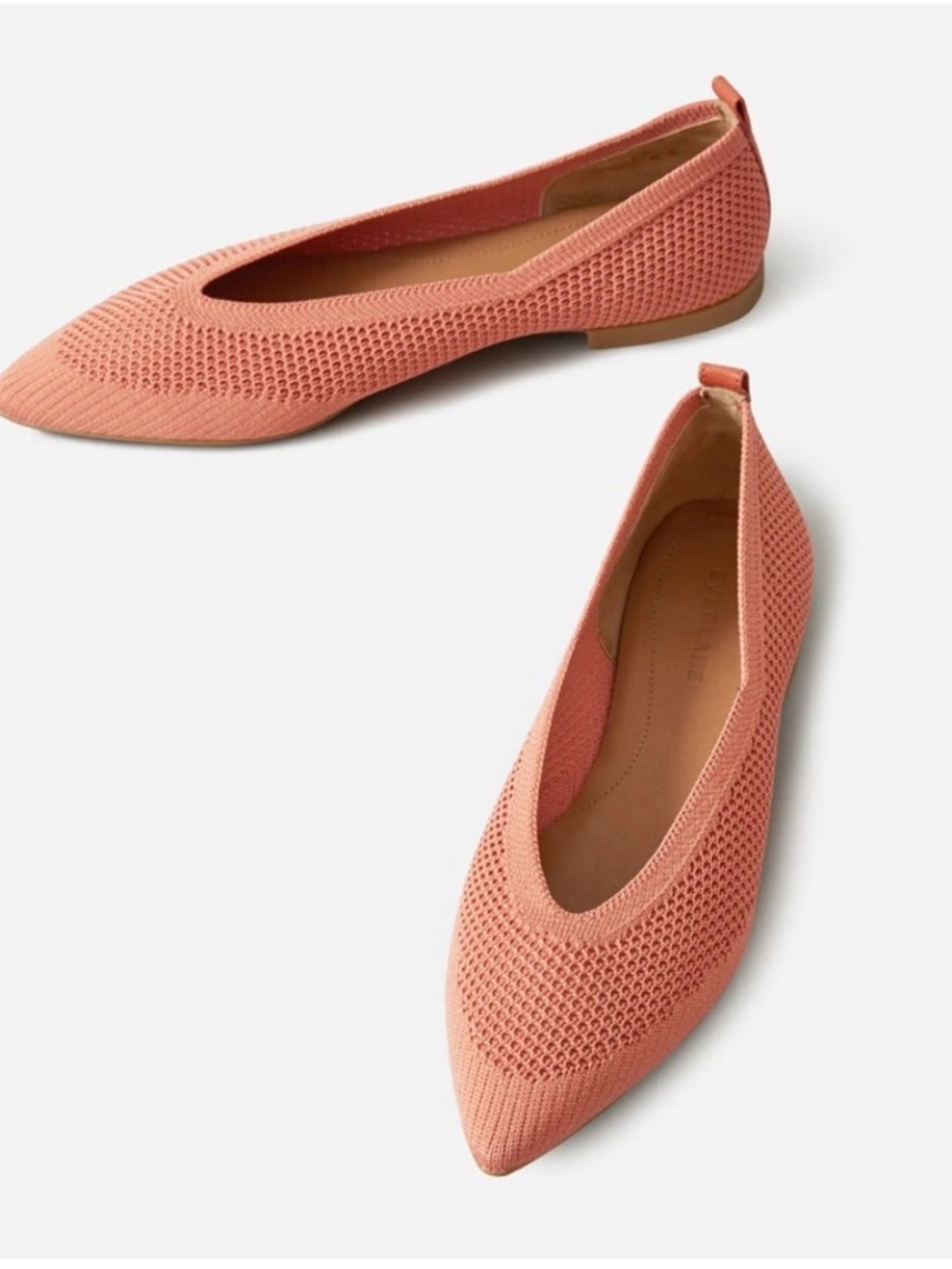 NWOT EVERLANE 40-HOUR FLAT IN REKNIT Size 8 CORAL